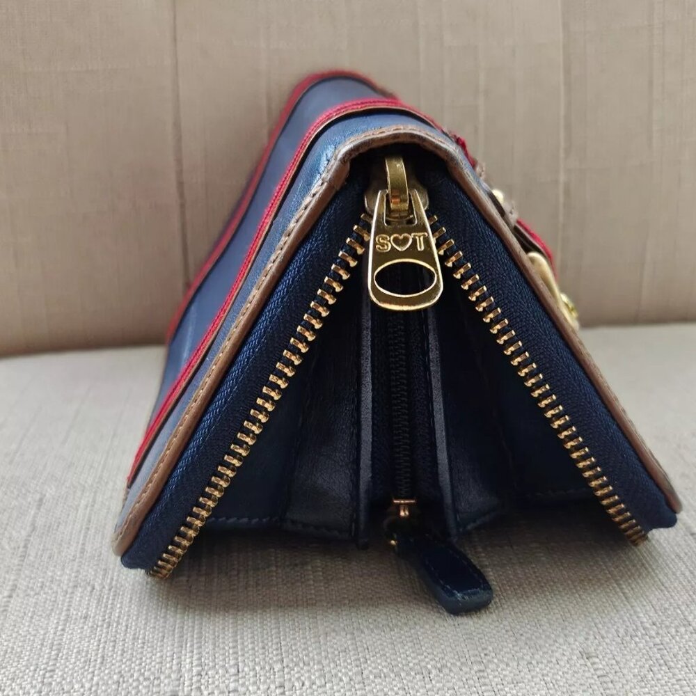 Samantha Thavasa Petit Choice Wallet Clutch Blue Card Holder Purse Zip Around - Picture 10 of 10